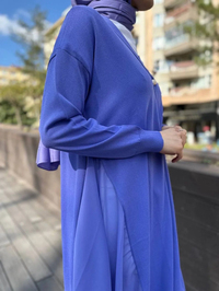 Ghisa 4KOBHRK3669 Leylak Yanları Şifon Kumaşlı Triko Hırka