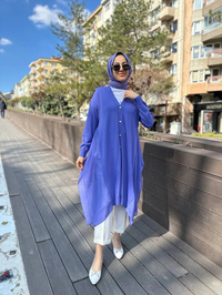 Ghisa 4KOBHRK3669 Leylak Yanları Şifon Kumaşlı Triko Hırka