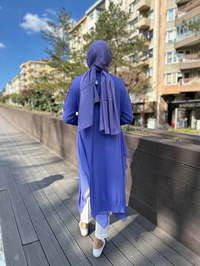 Ghisa 4KOBHRK3669 Leylak Yanları Şifon Kumaşlı Triko Hırka