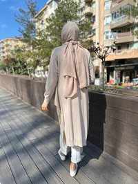 Ghisa 4KOBHRK3669 Taş Yanları Şifon Kumaşlı Triko Hırka