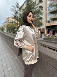 Ghisa 4YGSCKT3685 Bej Taş Süslemeli Ceket