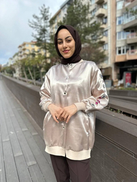 Ghisa 4YGSCKT3685 Bej Taş Süslemeli Ceket