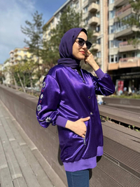 Ghisa 4YGSCKT3685 Mor Taş Süslemeli Ceket