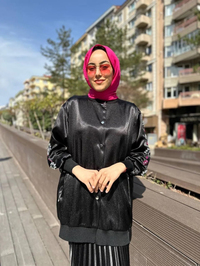 Ghisa 4YGSCKT3685 Siyah Taş Süslemeli Ceket