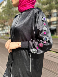 Ghisa 4YGSCKT3685 Siyah Taş Süslemeli Ceket