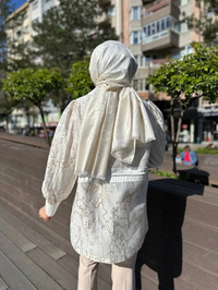 Ghisa 4YGSCKT3833 Ekru Bağlamalı Ceket