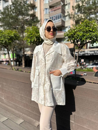 Ghisa 4YGSCKT3833 Ekru Bağlamalı Ceket