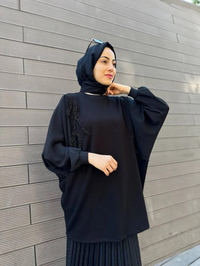 Ghisa 4YGSTNK4451 Siyah Taş Detaylı Tunik