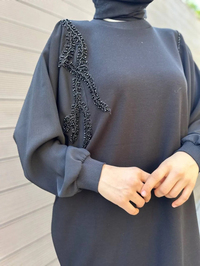 Ghisa 4YGSTNK4451 Siyah Taş Detaylı Tunik
