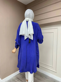 Ghisa 4YGSTNK4668 Morcivert Yaka Detaylı Ara Boy İpek Tunik