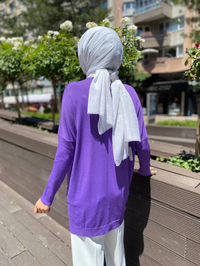 Ghisa 4YOBTNK4227 Mor Damla Taş Detaylı Tunik
