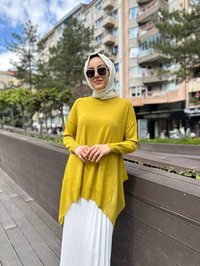 Ghisa 4YOBTNK4436 Asit Yanları Şifonlu Kısa Tunik