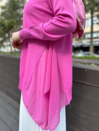 Ghisa 4YOBTNK4436 Pembe Yanları Şifonlu Kısa Tunik