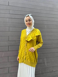 Ghisa 4YÖRHRK3603 Asit Yaka Detaylı Hırka