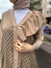 Ghisa 4YÖRHRK3603 Camel Yaka Detaylı Hırka