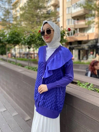 Ghisa 4YÖRHRK3603 Mor Yaka Detaylı Hırka