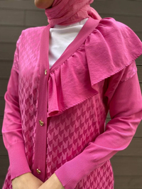 Ghisa 4YÖRHRK3603 Pembe Yaka Detaylı Hırka