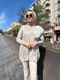 Ghisa 4YÖRHRK3603 Taş Yaka Detaylı Hırka