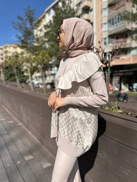 Ghisa 4YÖRHRK3603 Taş Yaka Detaylı Hırka