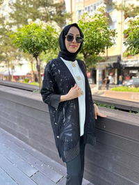Ghisa 4YÖRHRK3865 Siyah Organze Hırka