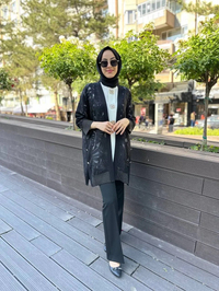 Ghisa 4YÖRHRK3865 Siyah Organze Hırka