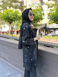 Ghisa 4YÖRHRK3865 Siyah Organze Hırka