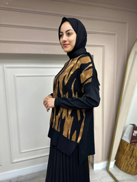 Ghisa 4YÖRTNK4200B Camel Yırtmaçlı Tunik