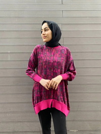 Ghisa 4YÖRTNK4584 Fuşya Benek Detaylı Tunik