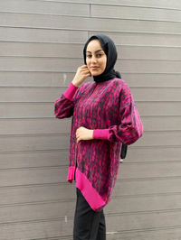 Ghisa 4YÖRTNK4584 Fuşya Benek Detaylı Tunik