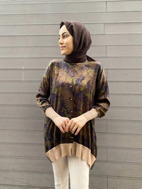 Ghisa 4YÖRTNK4584 Haki Benek Detaylı Tunik
