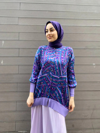 Ghisa 4YÖRTNK4584 Lila Benek Detaylı Tunik