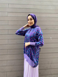 Ghisa 4YÖRTNK4584 Lila Benek Detaylı Tunik