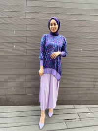 Ghisa 4YÖRTNK4584 Lila Benek Detaylı Tunik
