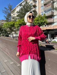Ghisa 4YÖRTNK4584 Mercan Benek Detaylı Tunik