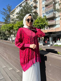 Ghisa 4YÖRTNK4584 Mercan Benek Detaylı Tunik