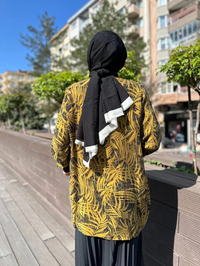 Ghisa 4YÖRTNK4584 Yağ Yeşili Benek Detaylı Tunik