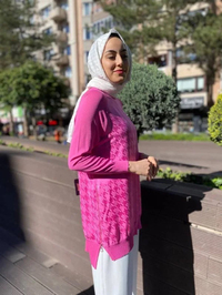 Ghisa 4YÖRTNK4612 Fuşya Fermuar Detaylı Tunik