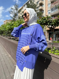 Ghisa 4YÖRTNK4613 Lila Düğme Detaylı Tunik