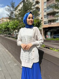 Ghisa 4YÖRTNK4613 Taş Düğme Detaylı Tunik