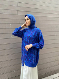Ghisa 4YÖTNK4585 Sax Triko Detaylı Tunik