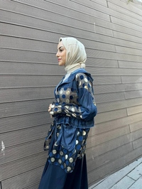 Ghisa 5KGSCKT3889 Lacivert Puantiyeli Ceket