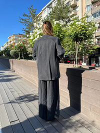 Ghisa 5KGSTKM3906 Siyah İpek Ceketli İkili Takım