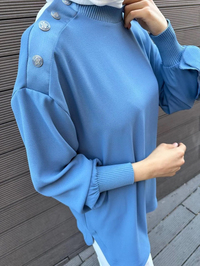 Ghisa 5KGSTNK4481 Mavi Kolları Fırfırlı Tunik