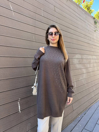 Ghisa 5KKNTNK4663 Kahve Taş Detaylı Tunik