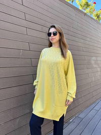 Ghisa 5KKNTNK4663 Sarı Taş Detaylı Tunik