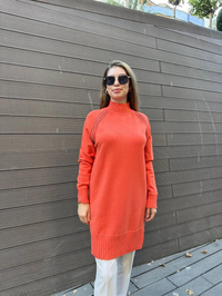 Ghisa 5KOBTNK4391 Orange Yakası Taşlı Triko Tunik