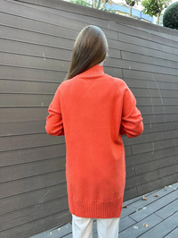 Ghisa 5KOBTNK4391 Orange Yakası Taşlı Triko Tunik