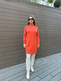 Ghisa 5KOBTNK4391 Orange Yakası Taşlı Triko Tunik