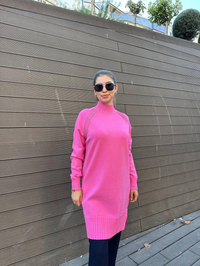 Ghisa 5KOBTNK4391 Pembe Yakası Taşlı Triko Tunik