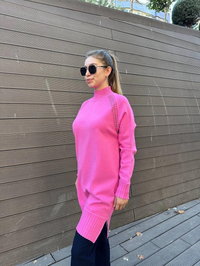 Ghisa 5KOBTNK4391 Pembe Yakası Taşlı Triko Tunik